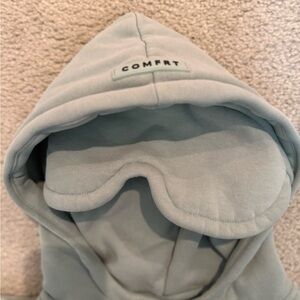 SOLD OUT AIRPLANE Comfort MINT COLORED Hooded Sweatshirt with Eye Mask